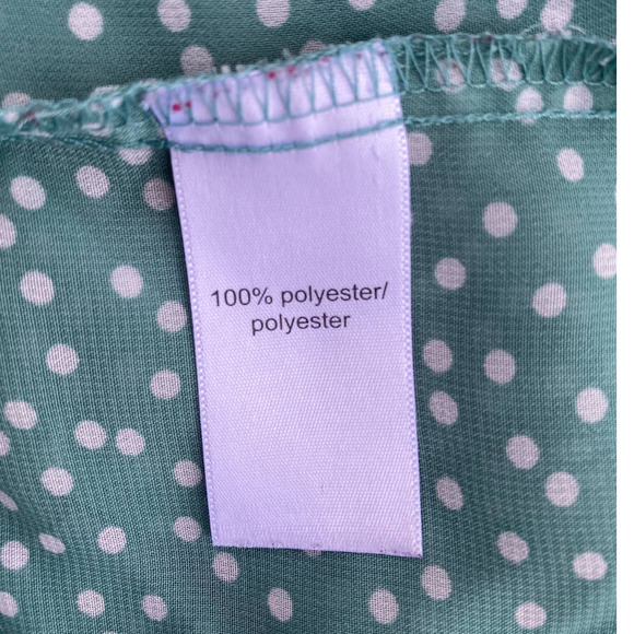 Maurices mint green with polka dots sheer blouse - Picture 6 of 6
